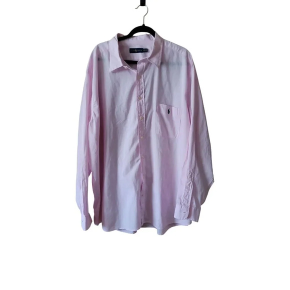 Ralph Lauren Pink Cotton Button Down Shirt Long Sleeve Men's Size 3TG - Picture 1 of 13